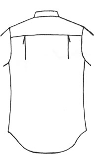 オーダーシャツ背デザイン,Back design,サイドプリーツ,イメージ