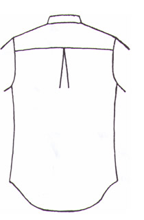 オーダーシャツ背デザイン,Back design,センタープリーツ インBOX,イメージ