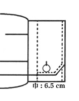 オーダーシャツカフス(袖口)デザイン,Cuff design,カットオフ 巾6.5cm,イメージ